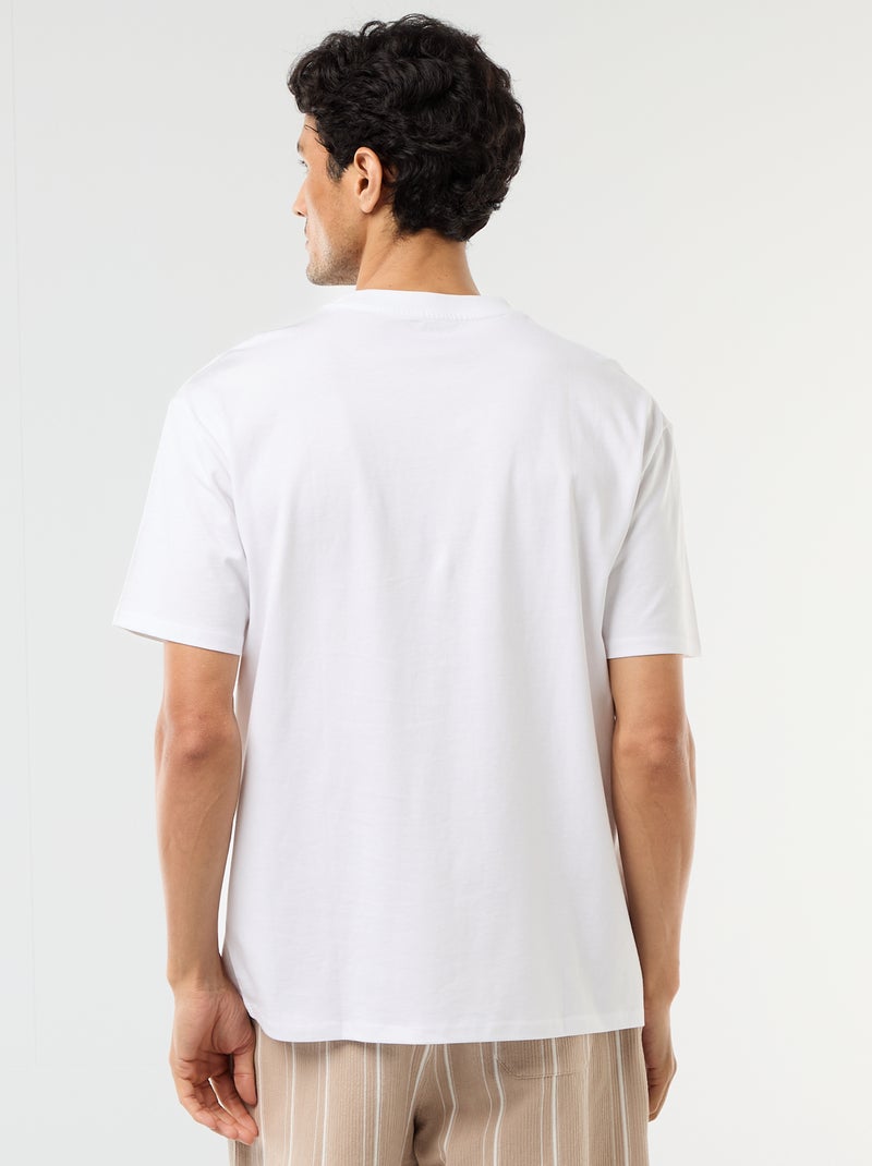 Camiseta lisa confort fit / oversize Blanco - Kiabi
