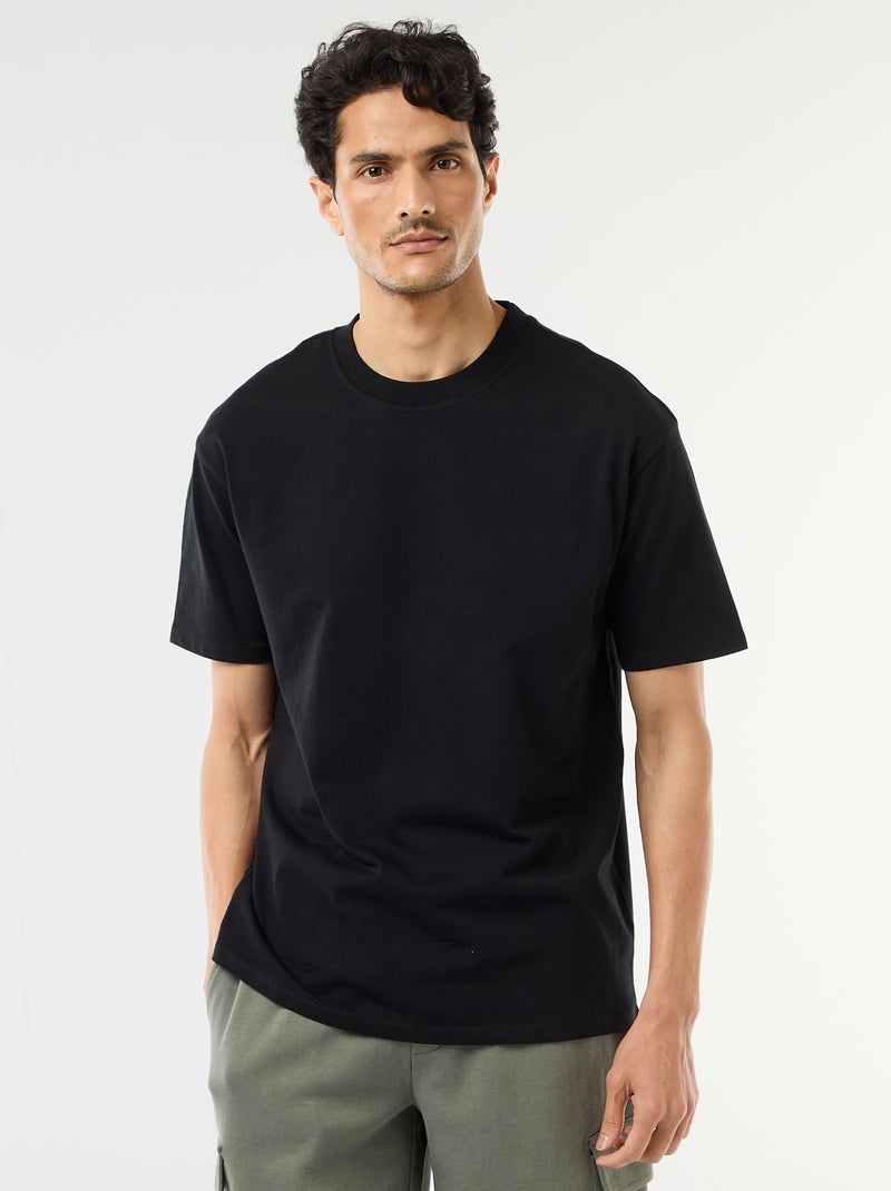 Camiseta lisa confort fit / oversize Negro - Kiabi