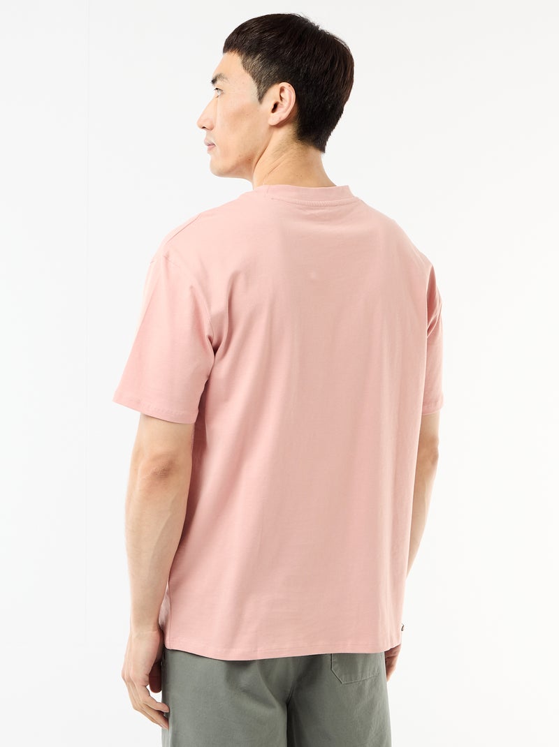 Camiseta lisa confort fit / oversize Rosa - Kiabi