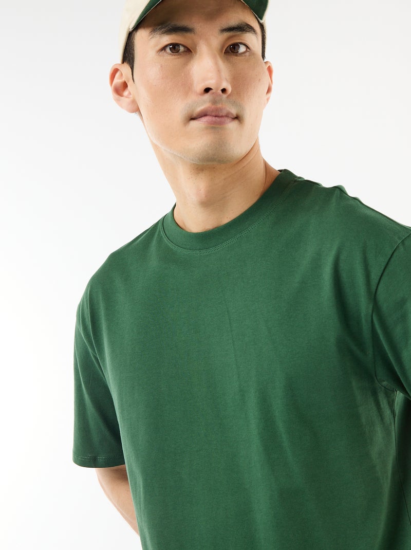 Camiseta lisa confort fit / oversize Verde - Kiabi