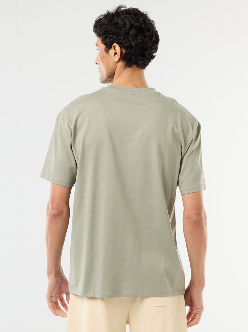 Camiseta lisa confort fit / oversize Verde - Kiabi