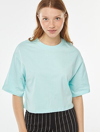 Camiseta lisa corta de manga corta