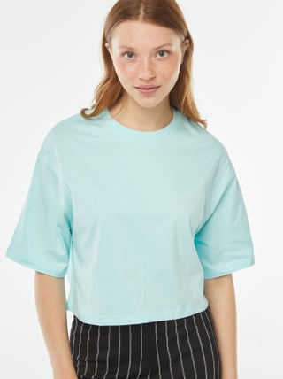 Camiseta lisa corta de manga corta