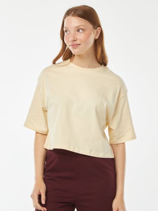 Camiseta lisa corta de manga corta