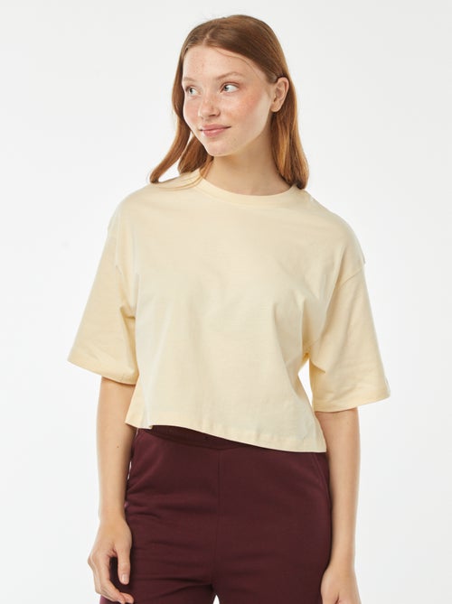 Camiseta lisa corta de manga corta - Kiabi
