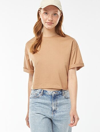 Camiseta lisa corta de manga corta