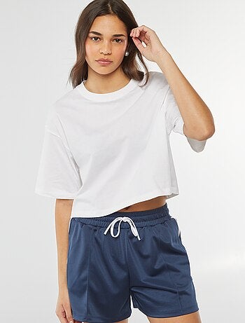 Camiseta lisa corta de manga corta