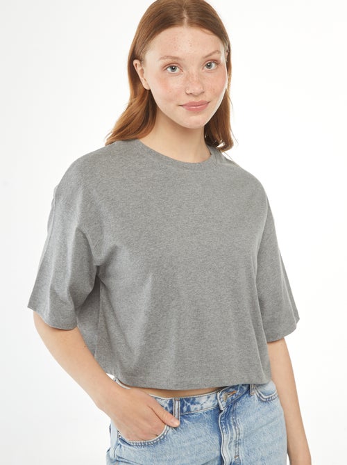 Camiseta lisa corta de manga corta - Kiabi