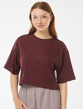 Camiseta lisa corta de manga corta