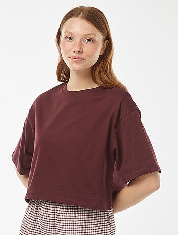Camiseta lisa corta de manga corta