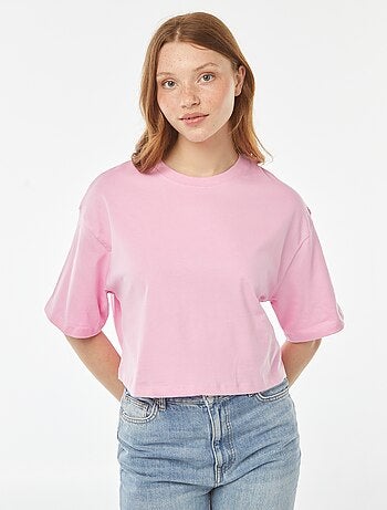Camiseta lisa corta de manga corta