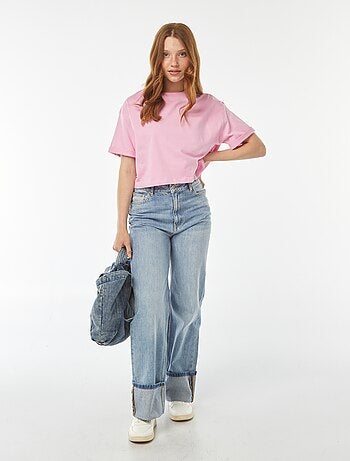 Camiseta lisa corta de manga corta