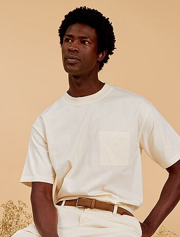 Camiseta beige sales hombre