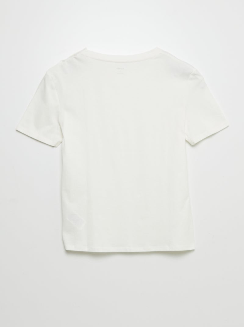 Camiseta lisa de algodón - colección fácil de poner BLANCO - Kiabi