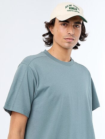 Camiseta lisa de corte cómodo / oversize de manga corta