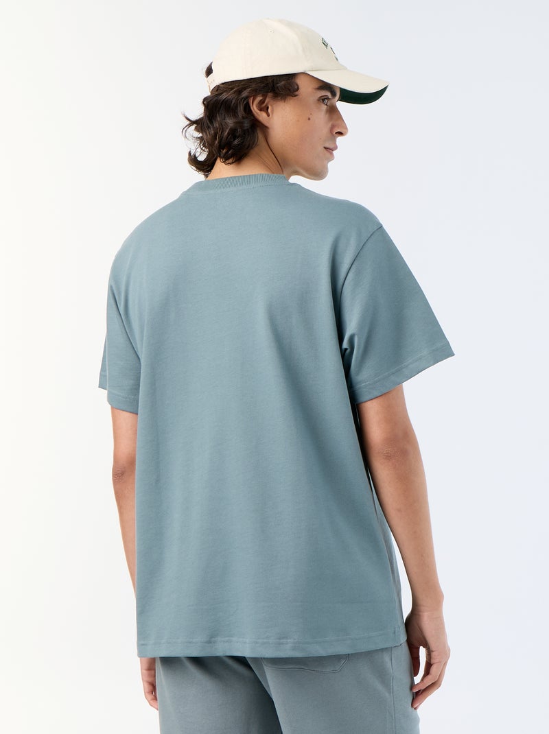 Camiseta lisa de corte cómodo / oversize de manga corta Azul - Kiabi