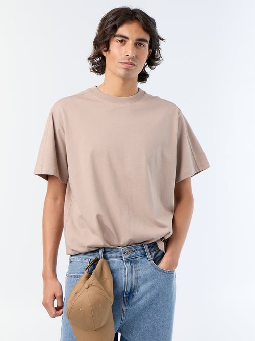 Camiseta lisa de corte cómodo / oversize de manga corta - Kiabi