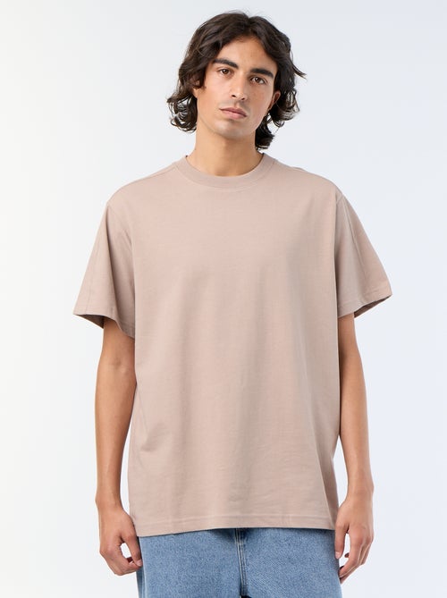 Camiseta lisa de corte cómodo / oversize de manga corta - Kiabi