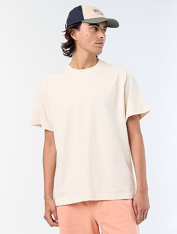Camiseta lisa de corte cómodo / oversize de manga corta