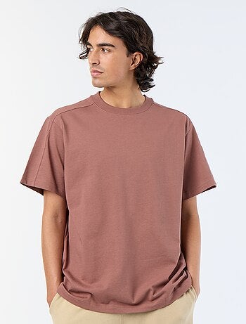 Camiseta lisa de corte cómodo / oversize de manga corta