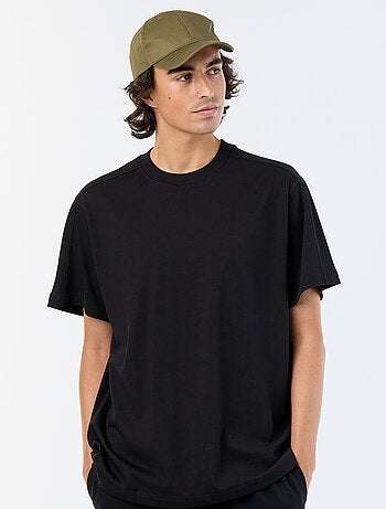 Camiseta lisa de corte cómodo / oversize de manga corta