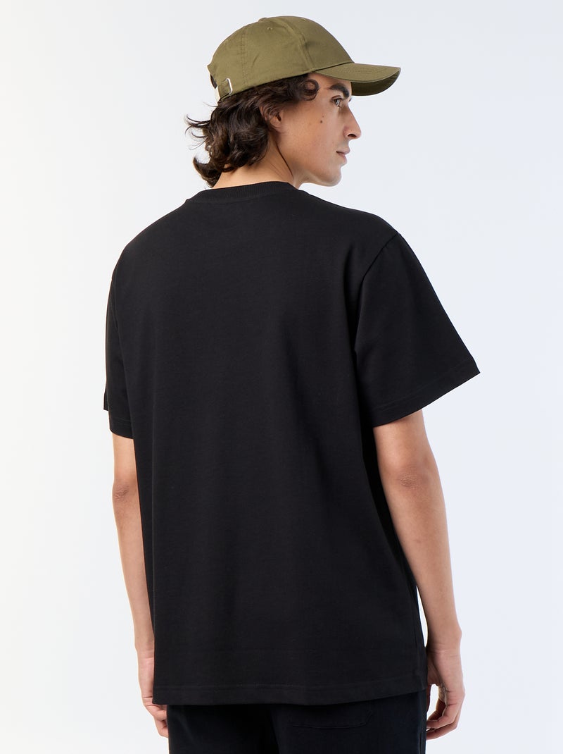 Camiseta lisa de corte cómodo / oversize de manga corta Negro - Kiabi