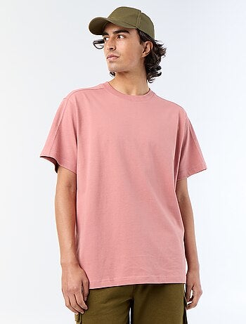 Camiseta lisa de corte cómodo / oversize de manga corta