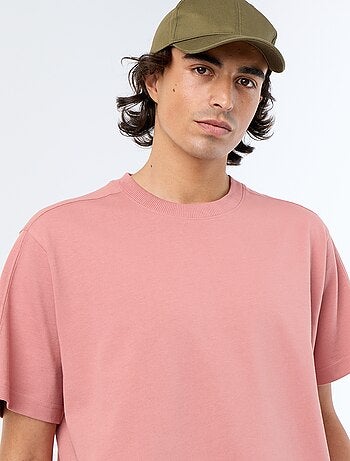 Camiseta lisa de corte cómodo / oversize de manga corta