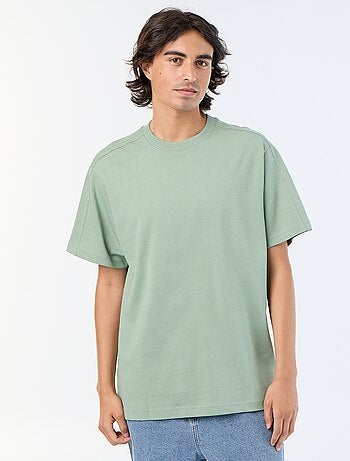 Camiseta lisa de corte cómodo / oversize de manga corta