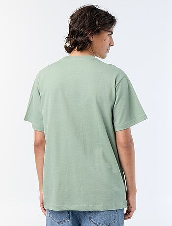 Camiseta lisa de corte cómodo / oversize de manga corta