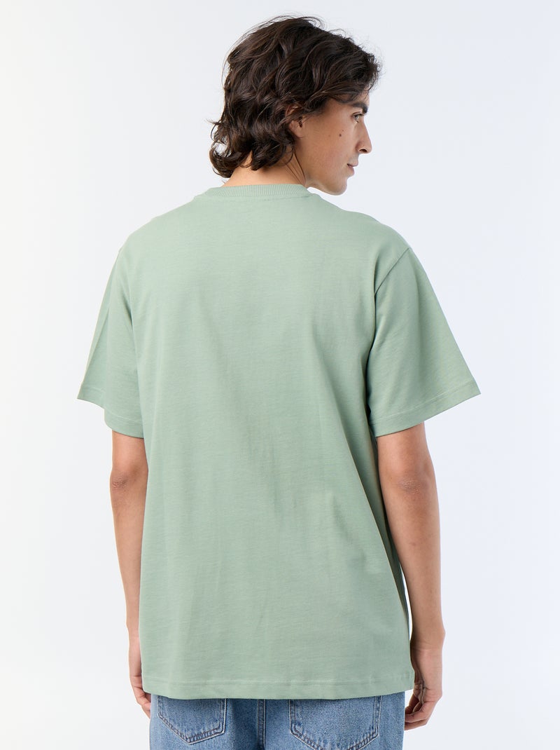 Camiseta lisa de corte cómodo / oversize de manga corta Verde - Kiabi
