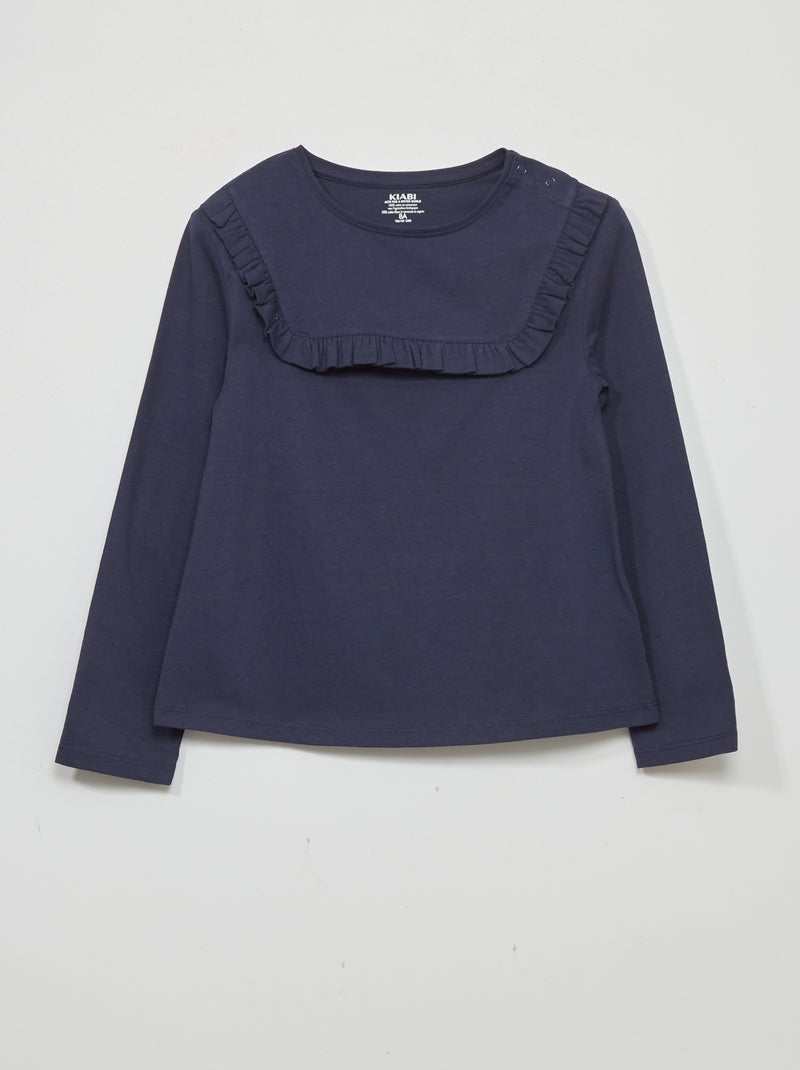 Camiseta lisa de cuello redondo - So Easy NEGRO - Kiabi