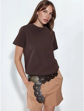 Camiseta lisa de cuello redondo busem