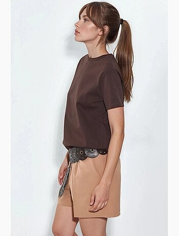 Camiseta lisa de cuello redondo busem