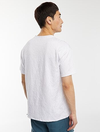 Camiseta lisa de jacquard de manga corta