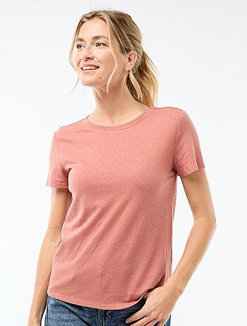 Camiseta lisa de lino mezclado
