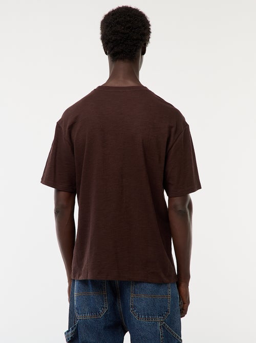 Camiseta lisa de manga corta con bolsillo en el pecho - Kiabi