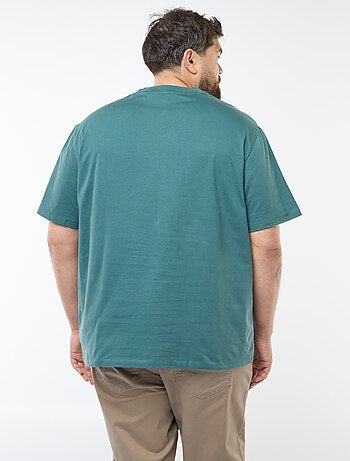 Camiseta lisa de manga corta con bolsillo en el pecho