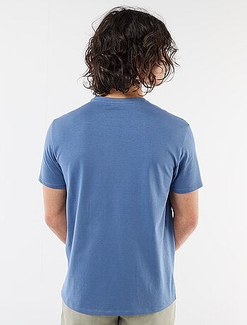 Camiseta lisa de manga corta con bordado