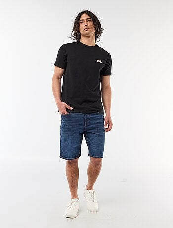 Camiseta lisa de manga corta con bordado