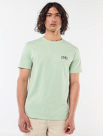 Camiseta lisa de manga corta con bordado