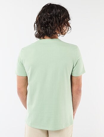 Camiseta lisa de manga corta con bordado