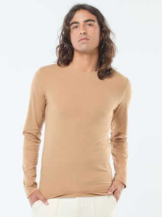 Camiseta lisa de manga corta con cuello redondo