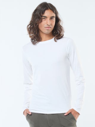 Camiseta lisa de manga corta con cuello redondo
