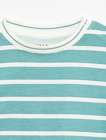 Camiseta de rayas de manga corta en algodón