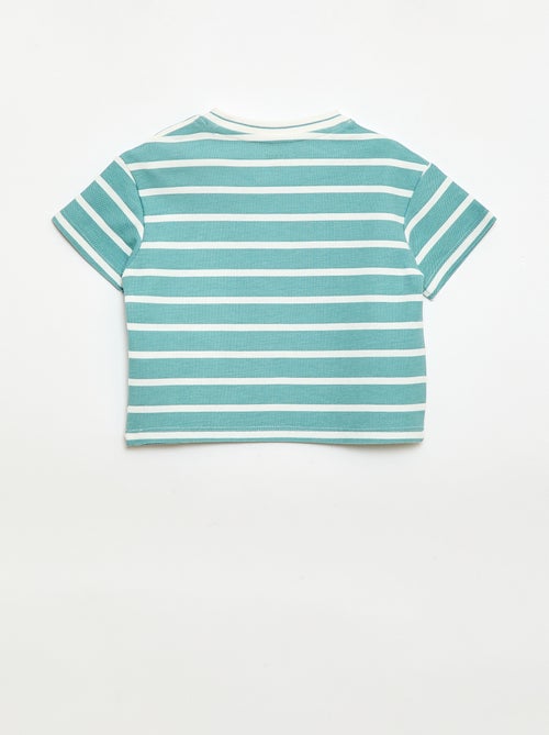 Camiseta lisa de manga corta de algodón - Kiabi