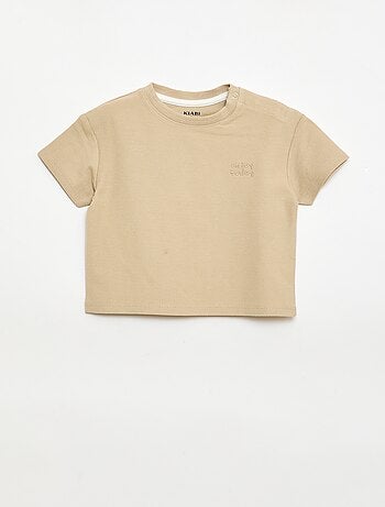 Camiseta de rayas de manga corta en algodón