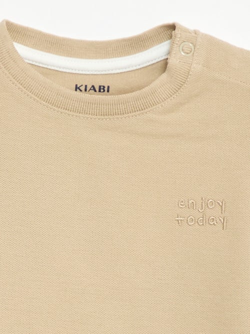 Camiseta lisa de manga corta de algodón - Kiabi