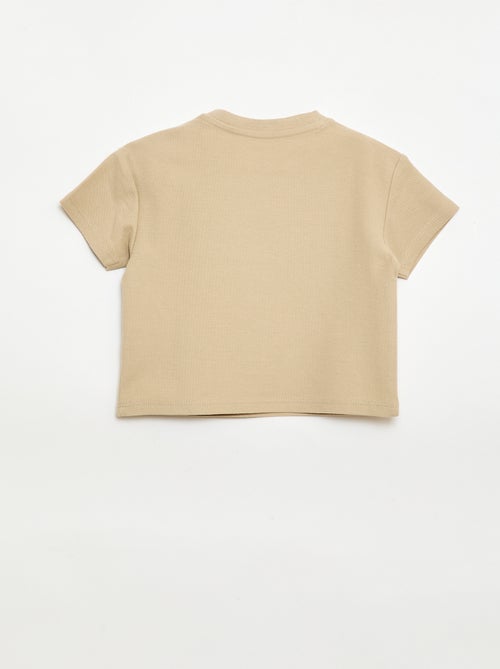 Camiseta lisa de manga corta de algodón - Kiabi