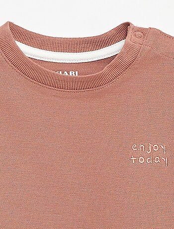 Camiseta de rayas de manga corta en algodón